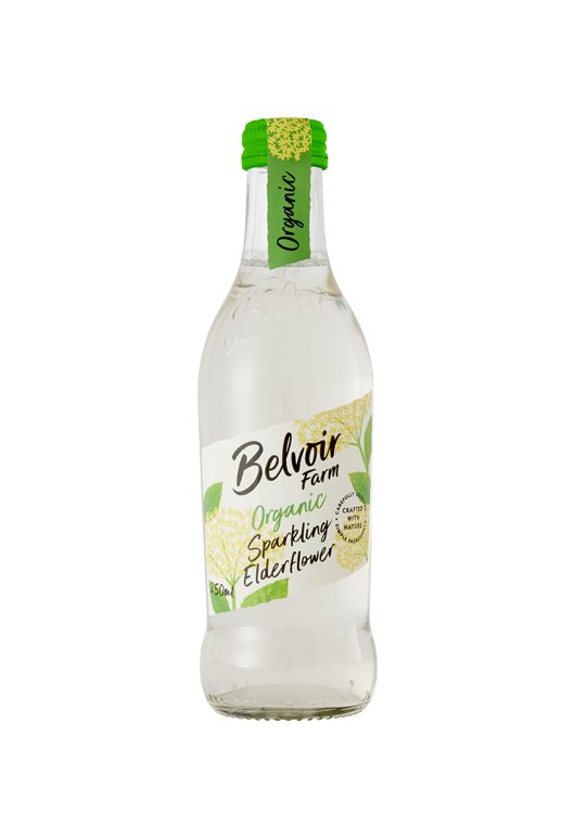 Organic Sparkling Elderflower 100 Organic Belvoir Farm