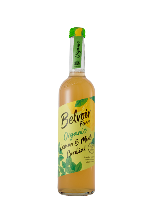 Organic Lemon & Mint Cordial Premium Drinks Belvoir Farm